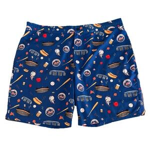 The 7 Line MLB New York Mets All Over Print Men’s Hybrid Shorts Sz40 Casual Swim